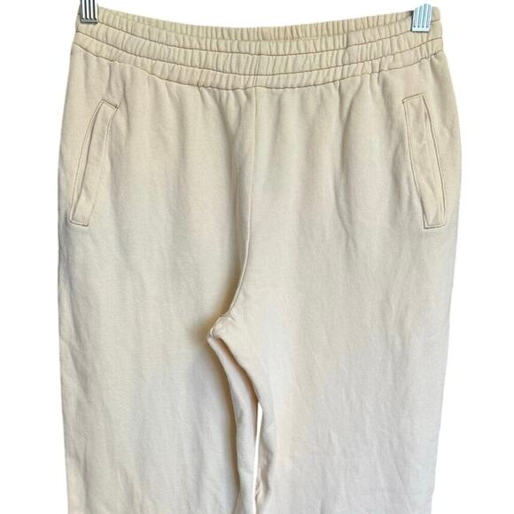 Yllw Yellow The Label Sweatpants Wide Leg Pants Terry Cotton Ivory Size Small - Picture 3 of 12